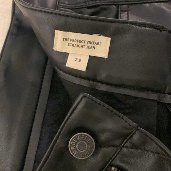 Madewell The Perfect Vintage Straight Leather Pant. Size 29. - Picture 3 of 8